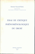 Essai de critique phénoménologique du droit